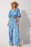 Mavi Desenli Bluz Bol Pantolon MC00161