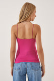Koyu Pembe İp Askılı Örme Body Bluz LD00018