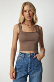2'Li Askılı Yazlık Triko Crop Bluz