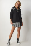 Siyah Polo Yaka Triko Kazak BV00090
