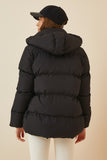 Siyah Kapüşonlu Oversize Şişme Mont RV00001