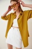 Hardal Oversize Uzun Basic Gömlek  DD00842