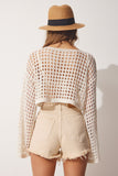 Krem Ajurlu Crop Triko Bluz YY00151