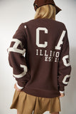 Kahverengi Baskılı Oversize Sweatshirt HF00440