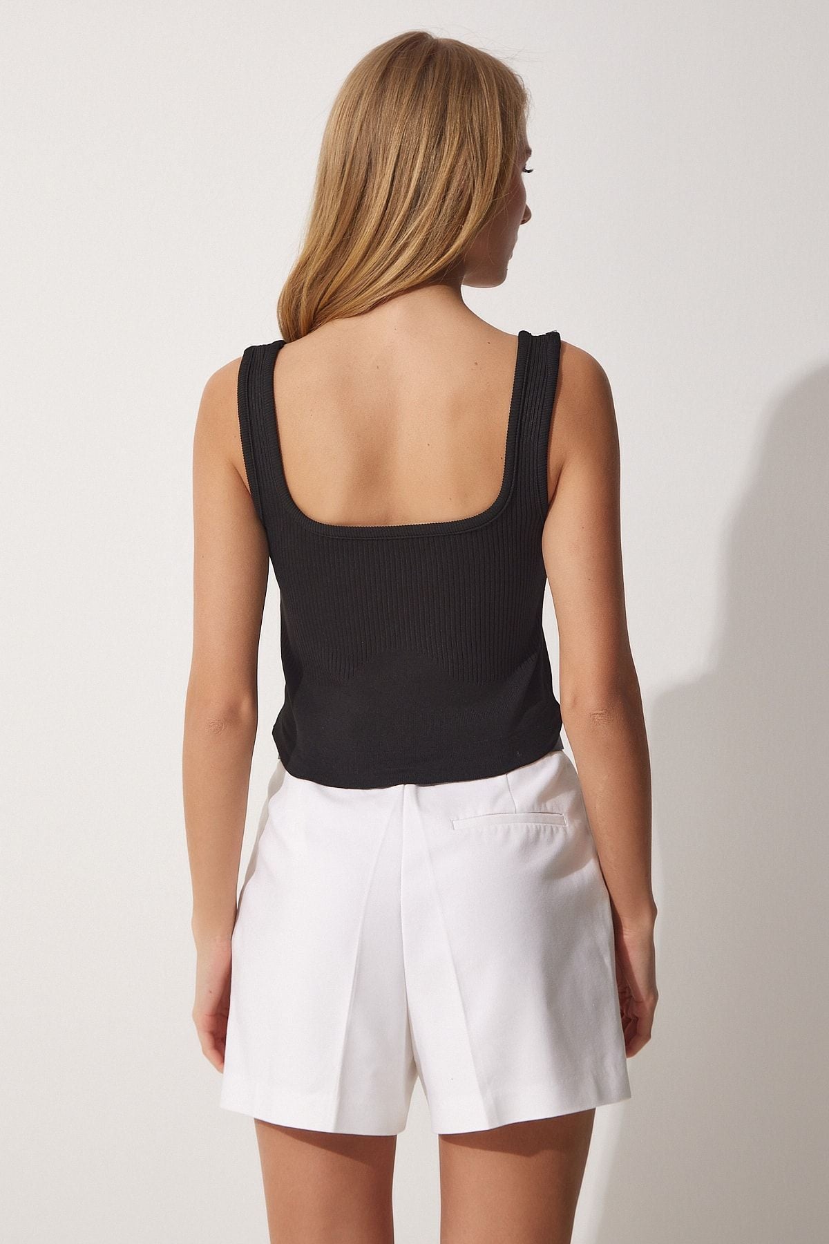 2'Li Askılı Yazlık Triko Crop Bluz