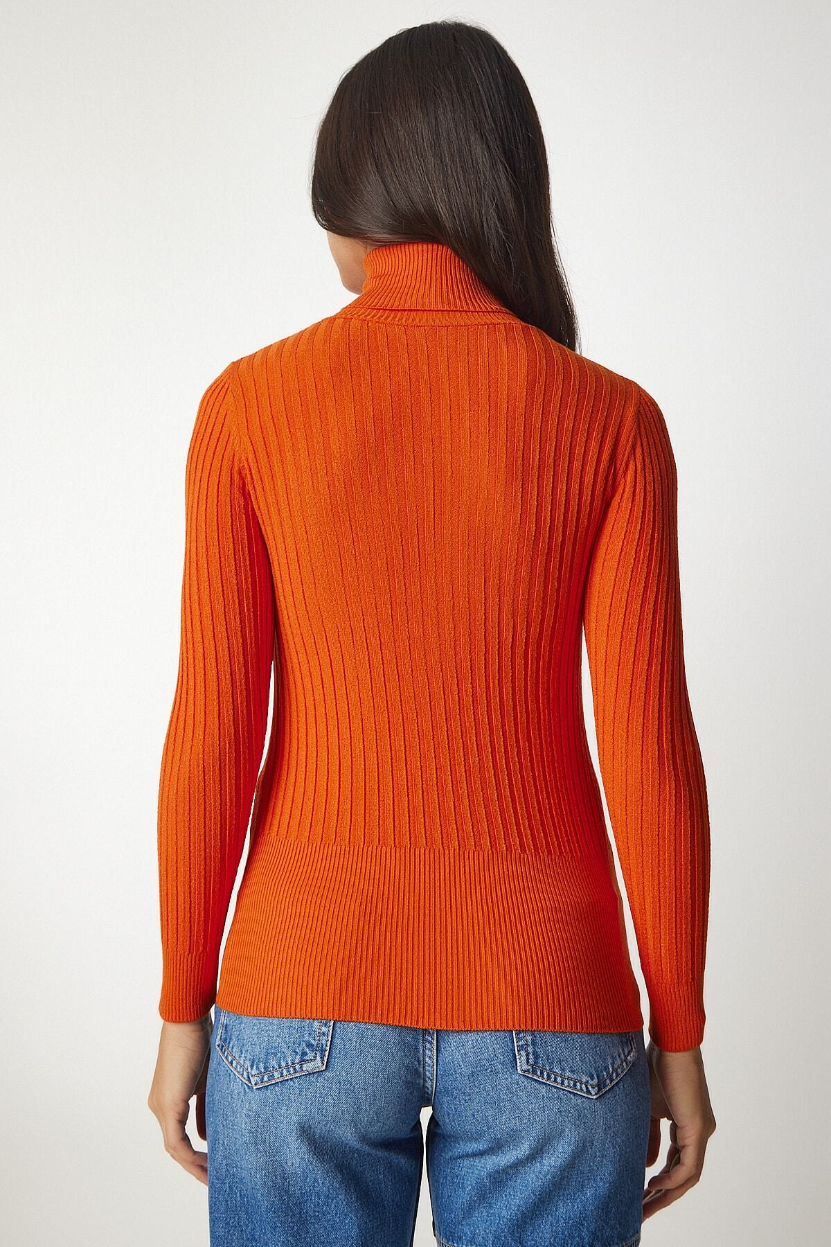 Oranj Balıkçı Yaka Fitilli Basic Kazak BV00095