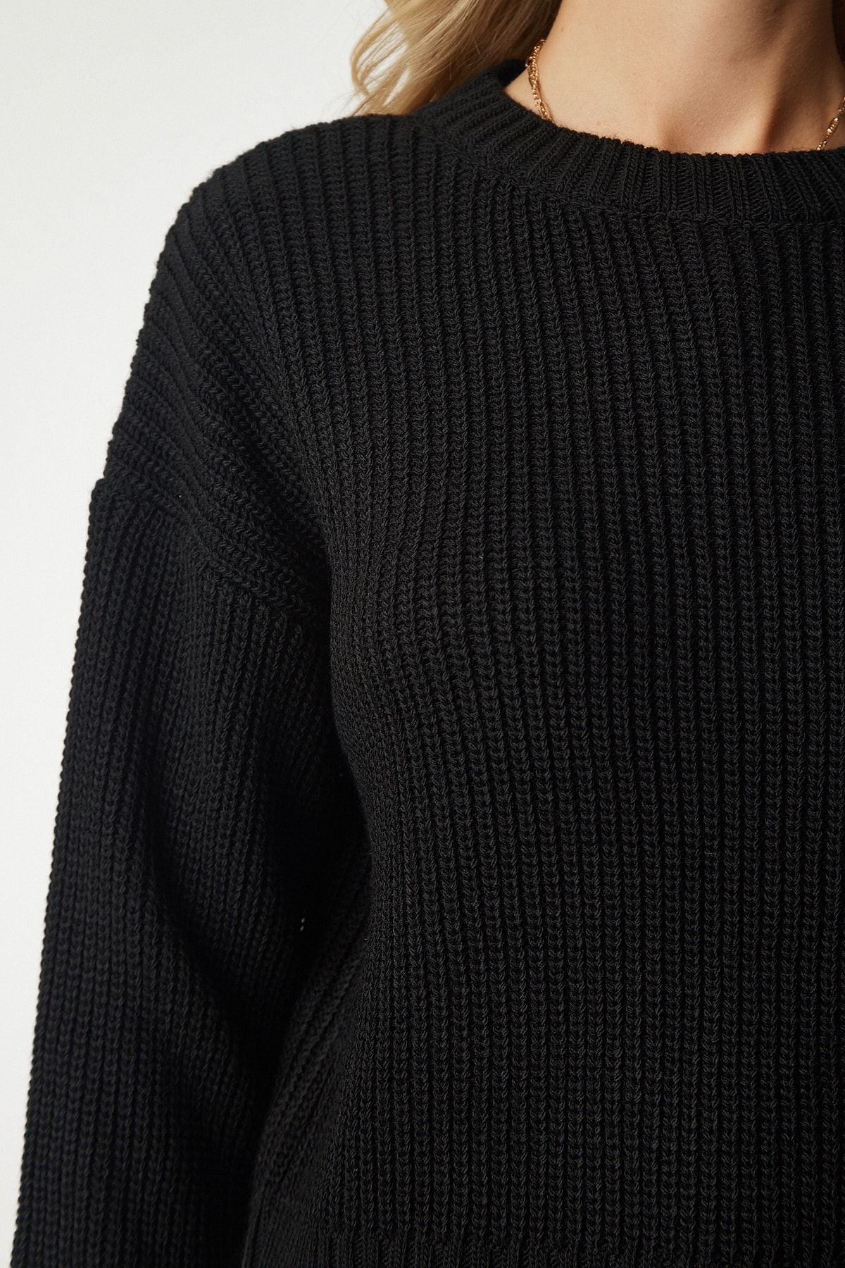 Siyah Basic Triko Kazak MX00129