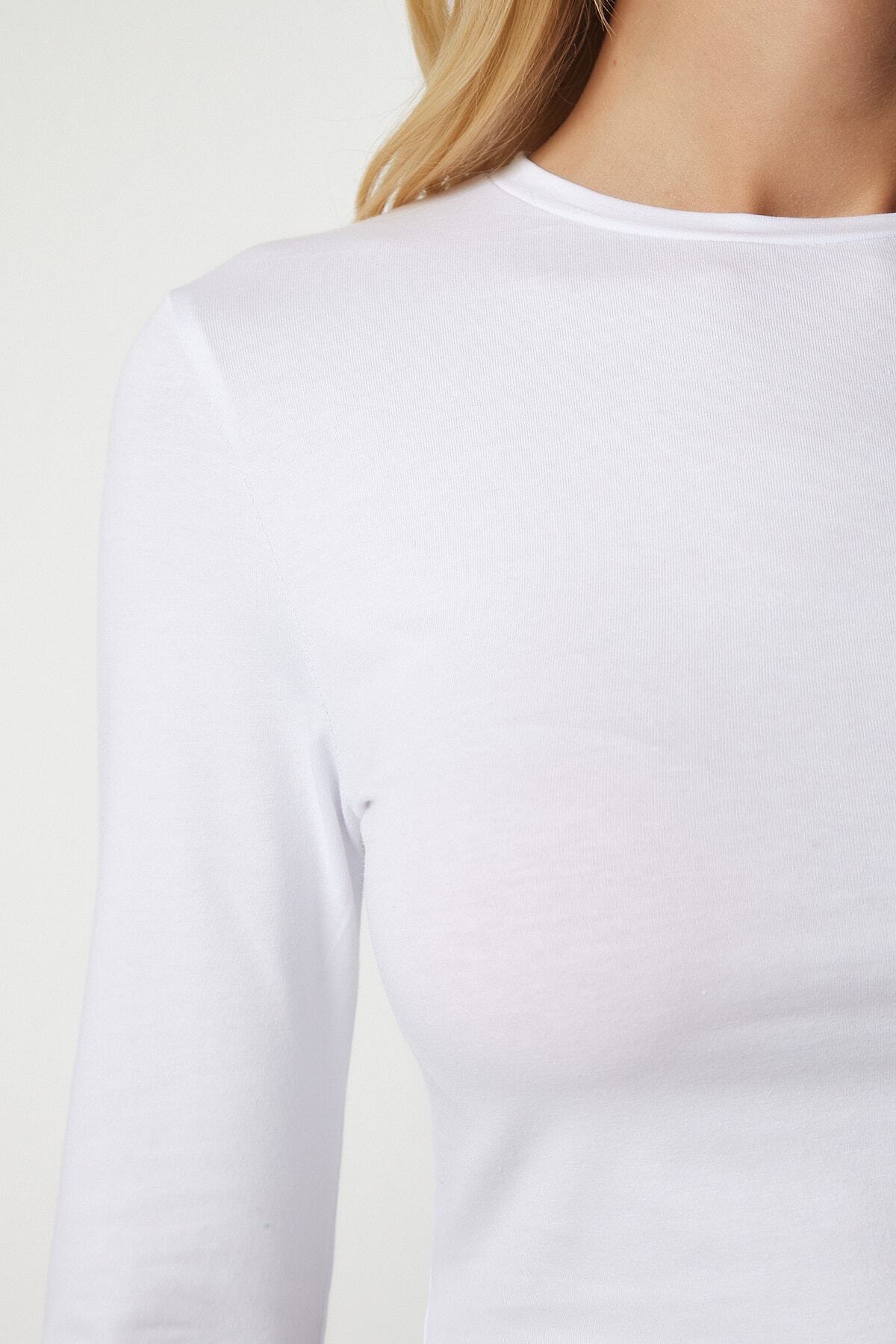 Siyah Beyaz Basic 2'Li Paket Örme Crop Bluz ub00132