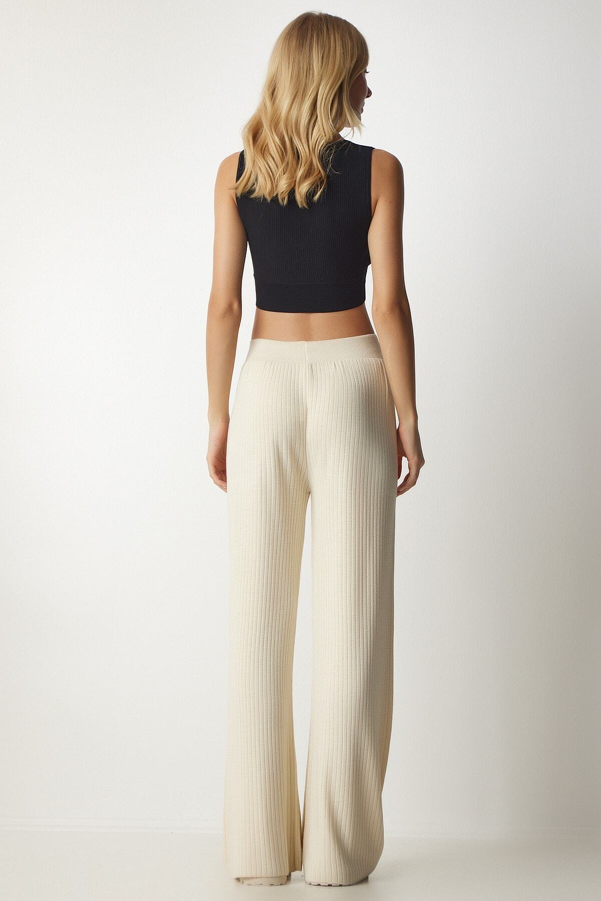 Krem Fitilli Triko Pantolon Kİ00096
