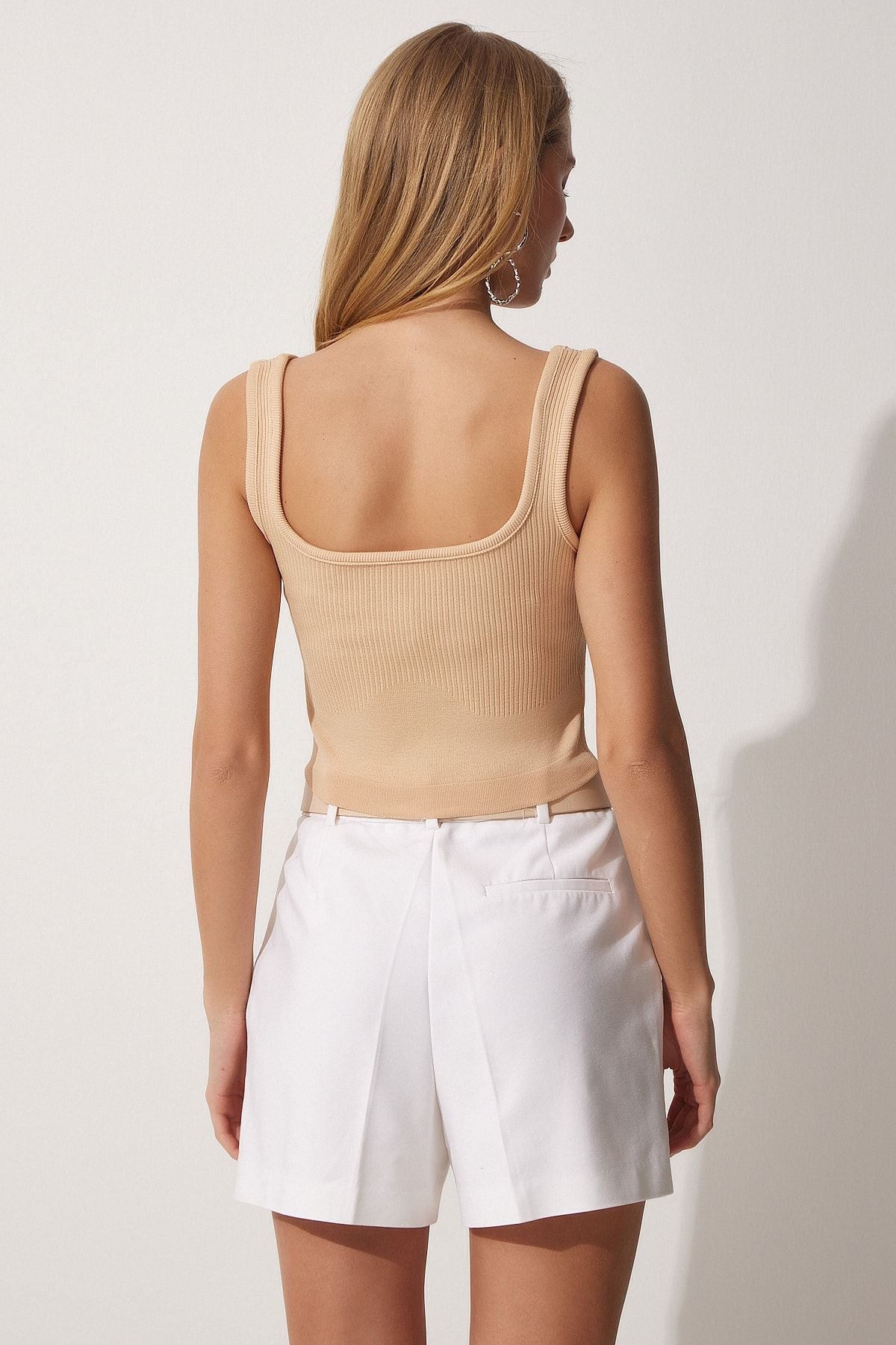 2'Li Askılı Yazlık Triko Crop Bluz